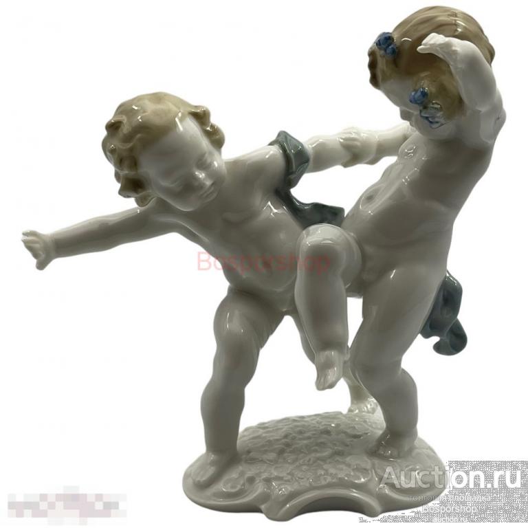 Фарфоровая статуэтка "Путти играющие", 1939-1964 гг, Hutschenreuther, Бавария, Германия