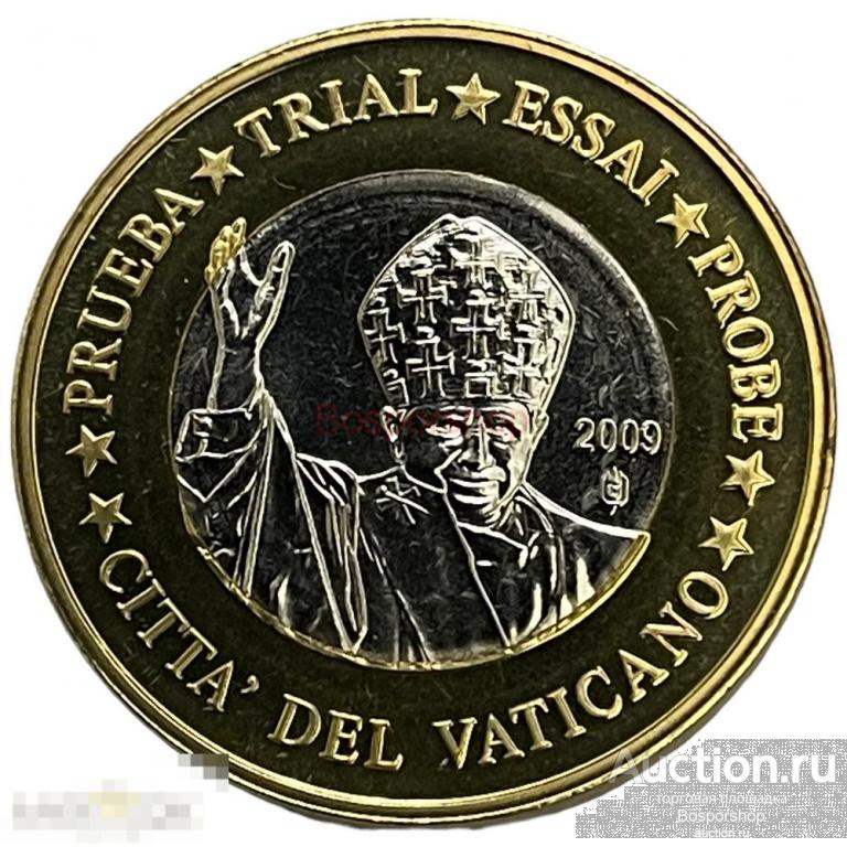 Ватикан 1 евро 2009 г. (Европа) Specimen (Проба)