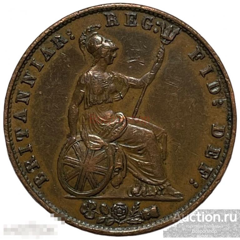 Великобритания 1/2 пенни 1858 г. 