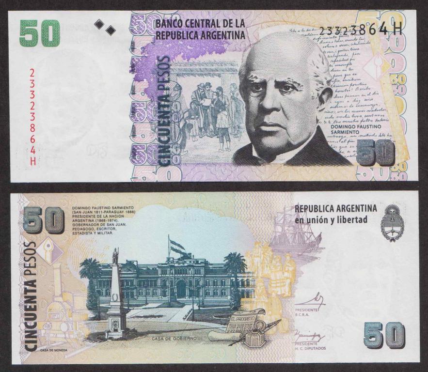Аргентина 50 Песо 2014 P356 UNC (ПРЕСС)