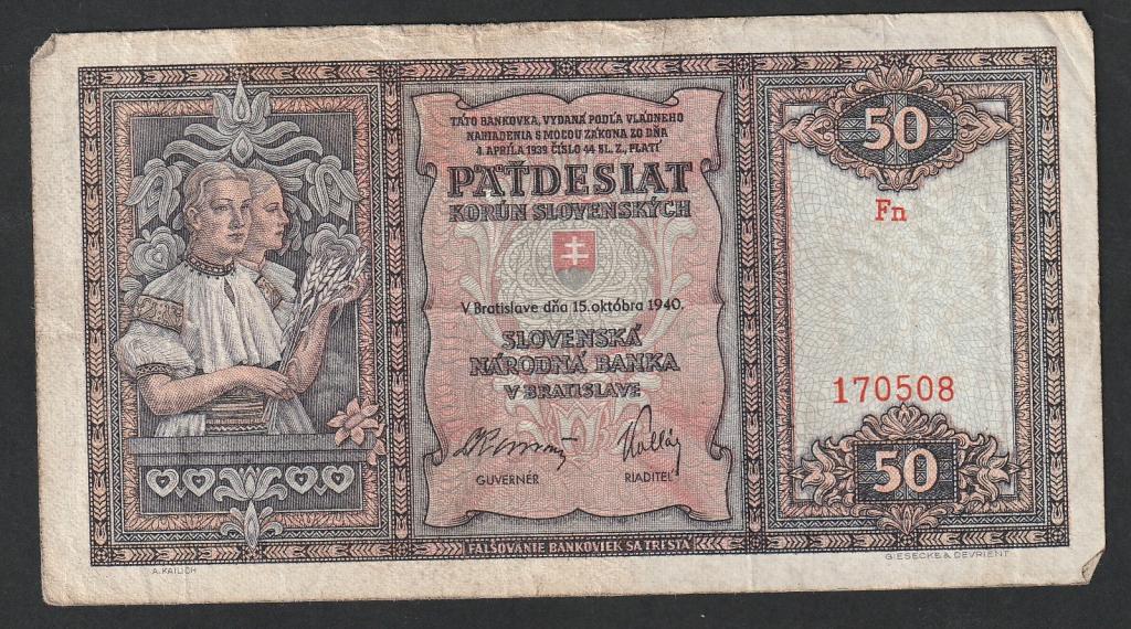 Словакия, 50 крон 1940 года