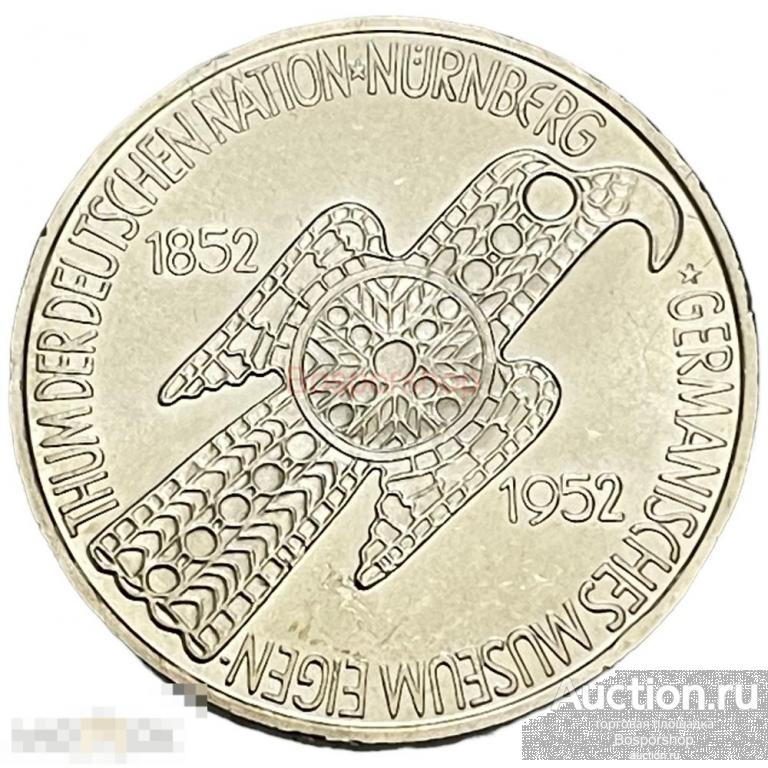 ФРГ 5 марок 1952 г. (100 лет Нюрнбергскому музею) (D) 