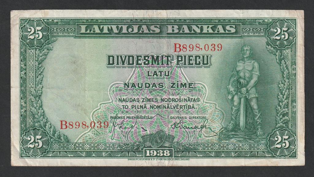Латвия, 25 лат 1938 года
