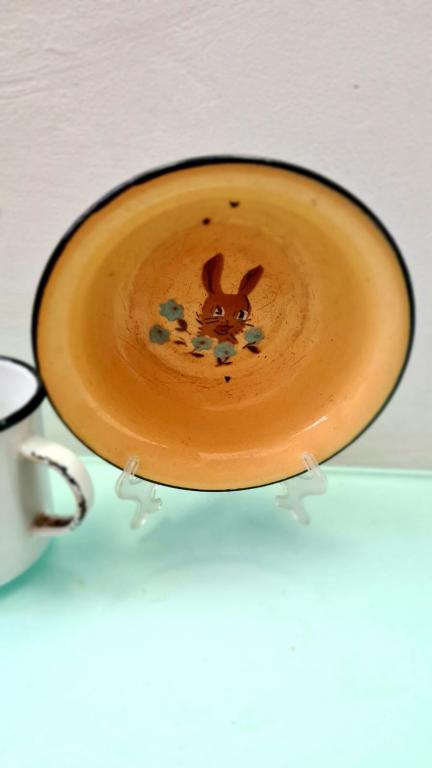 вышлю  винтаж 50е тарелка миска  эмалированная  детям