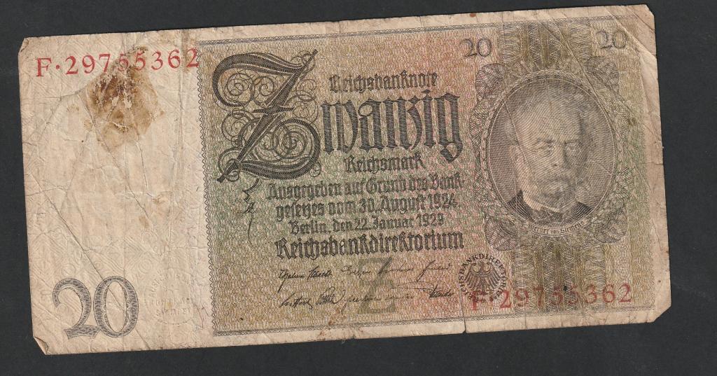 Германия, 20 марок 1929 года