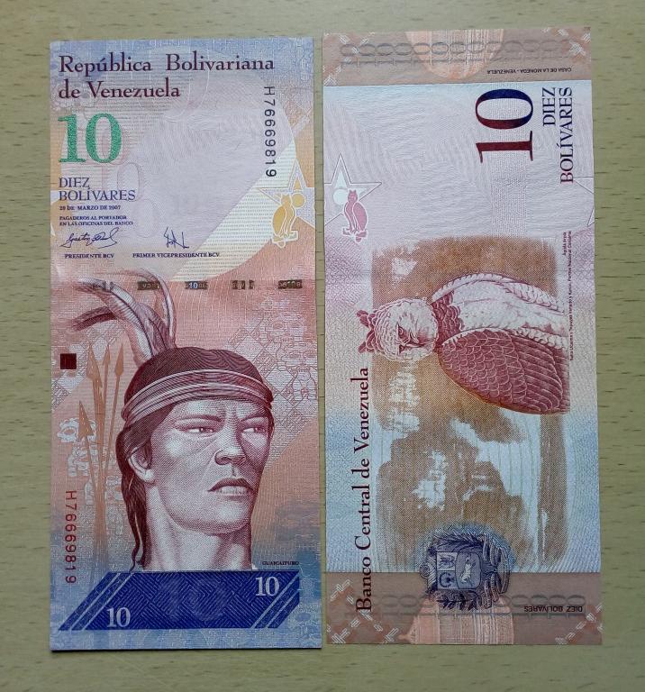 Венесуэла 10 боливаров 2007 год unc пресс