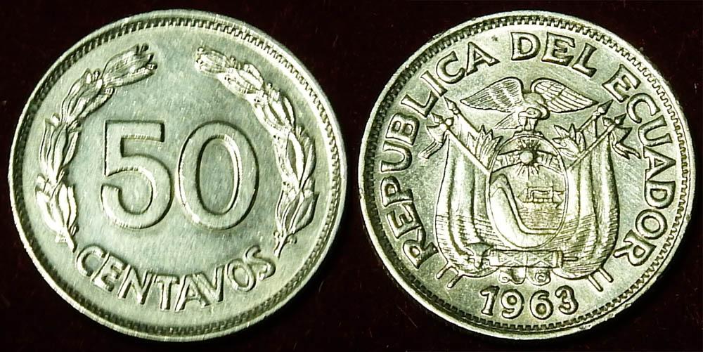 Эквадор 50 сентавос 1963 КМ#81