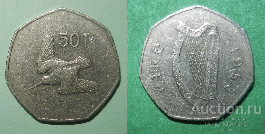 50 пенсов 1988 KM#24 ИРЛАНДИЯ МСкрА Ж