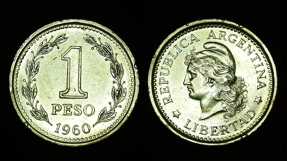 Аргентина 1 песо 1960 КМ#57
