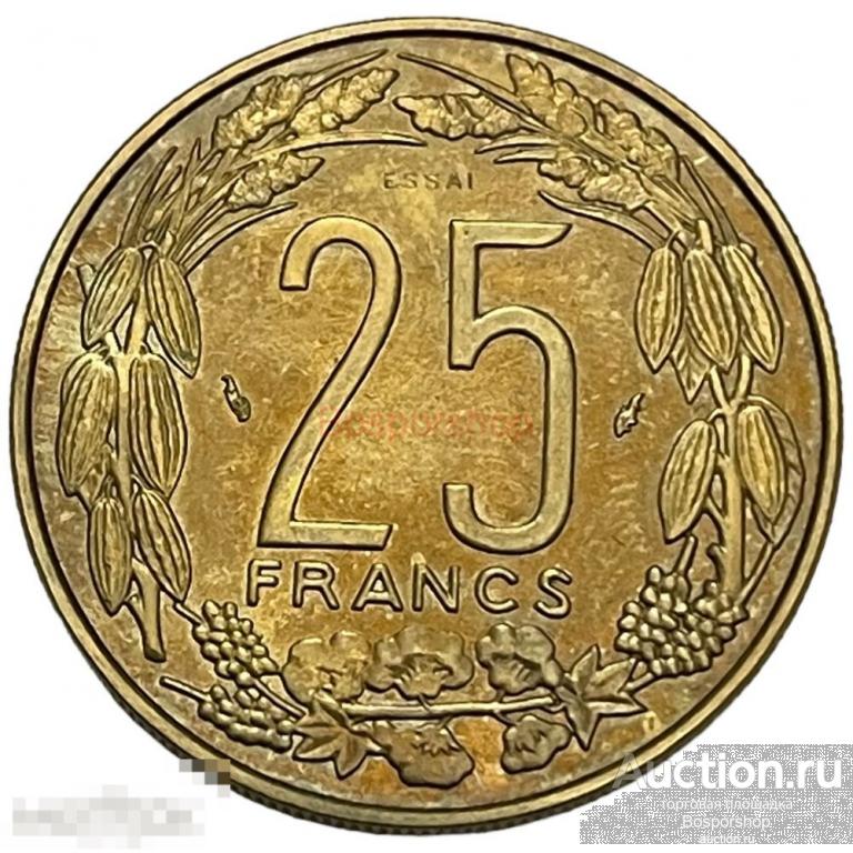 Центрально-Африканские Штаты 25 франков 1975 г. Essai (Проба) 