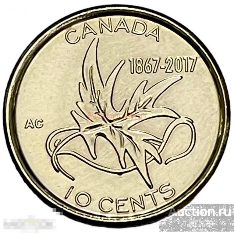 Канада 10 центов 2017 г. (150 лет Конфедерации Канада - Крылья мира) 