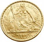 Датская Вест-Индия. 4 Далера / 20 Франков 1904 г. Золото. 6.4516 гр*0.900  0,1867 oz.