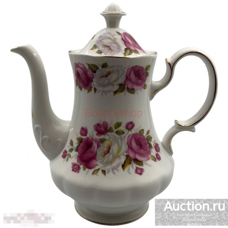 Кофейник  "Princess Roses", костяной фарфор, 1970-1980 гг, Royal Albert, Англия