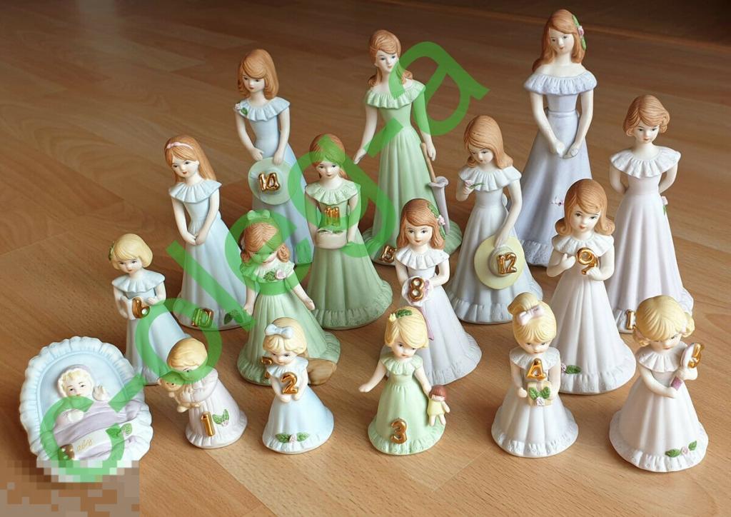Набор статуэток фарфор - керамика ? Growing Up Birthday Girls - Enesco 1982 