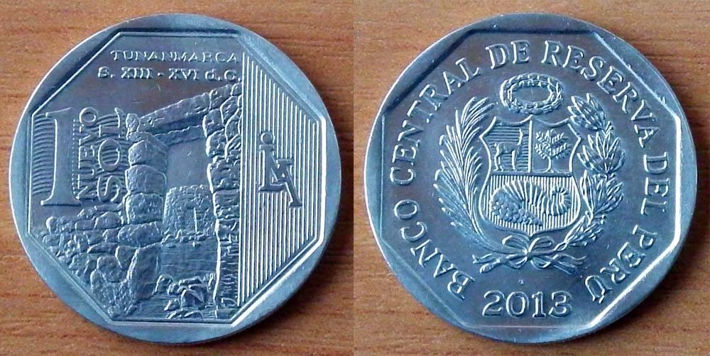 Перу 1 новый соль 2013 aUNC\UNC Тунанмарка