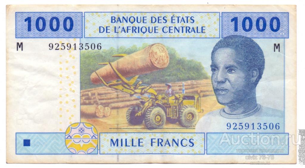 Центральная Африка (М) 1000 франков 2002