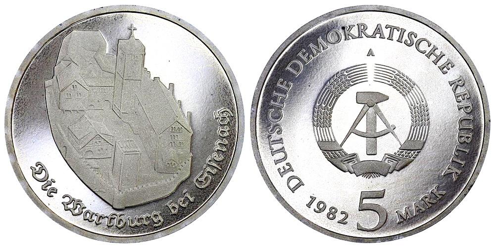 Германия ГДР 5 марок 1982 ННР PF67 (Замок Вартбург)