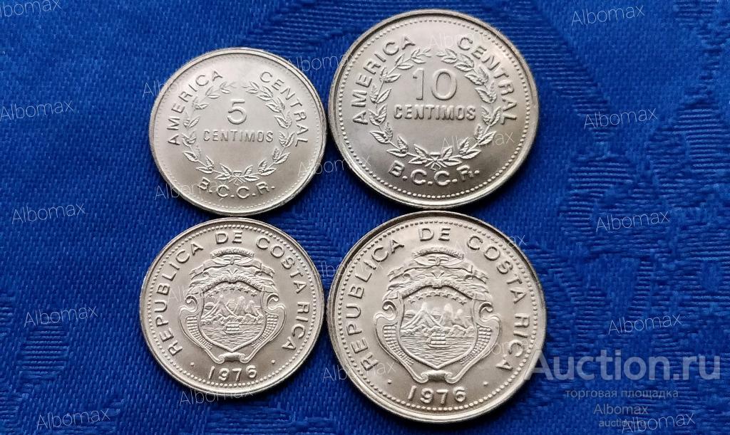 Коста-Рика набор монет 5, 10 сентимо 1976г UNC (2шт)
