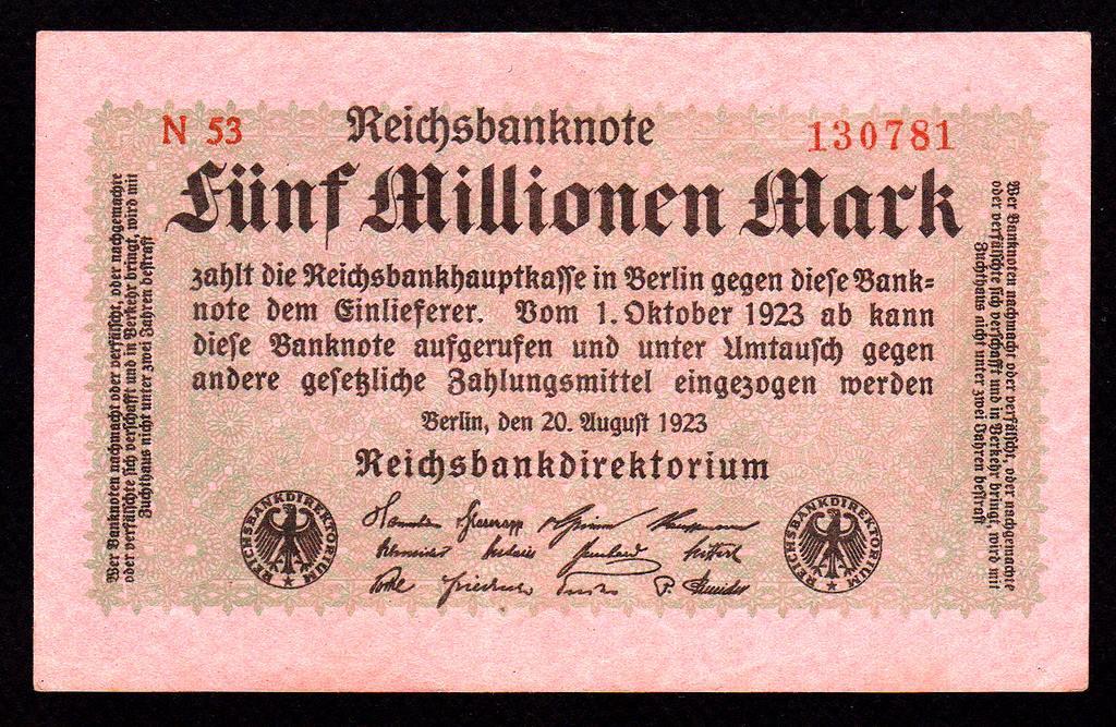 Германия 5000000 5 миллионов марок 1923 год..Берлин...XF