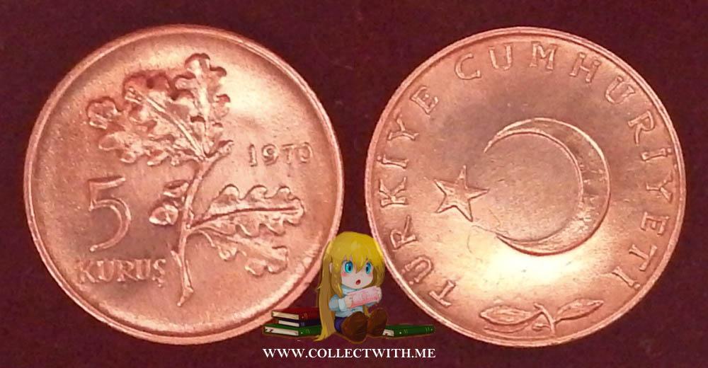 Турция 5 куруш 1970 VF KM-890.2
