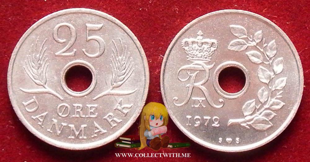 Дания 25 эре 1972 XF/aUNC KM-855.2