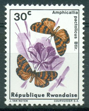 Rwanda Руанда 1965 бабочки насекомые фауна ** (6-3) /b