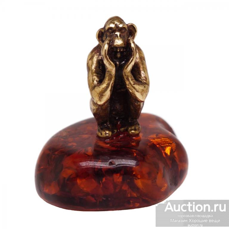 Фигурка Обезьянка "Всё расскажу" (янтарь бронза) 4033 Хорошие Вещи