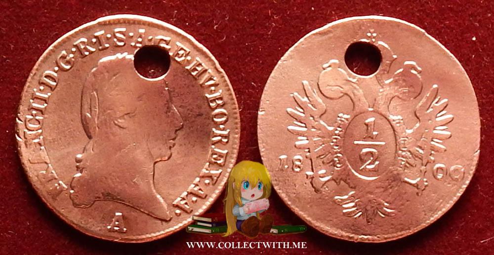 Австрия 1/2 крейцера 1800 A KM-2108