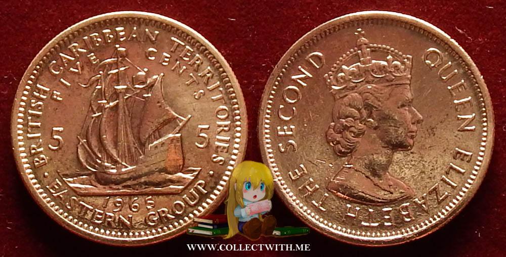 Восточные Карибы (Британские Карибы) 5 центов 1955 VF/XF KM-4