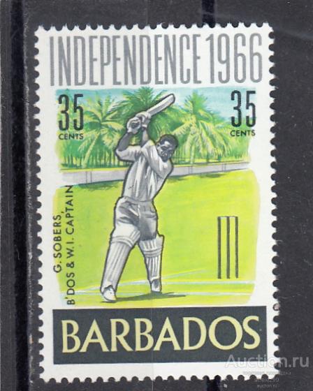 BARBADOS БАРБАДОС  Спорт История бейсбол № 257  1966 Сост** MNH