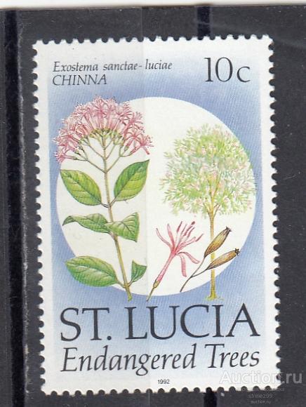 ST. LUCIA  СЕНТ ЛЮСИЯ  ЛЮЧИЯ  Флора Цветы Растения № 967  1992    Сост**  MNH