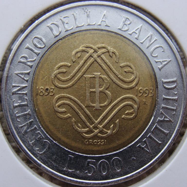 Италия 500 лир 1993 год