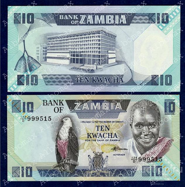 Замбия 10 квача 1986-1988гг ПРЕСС UNC