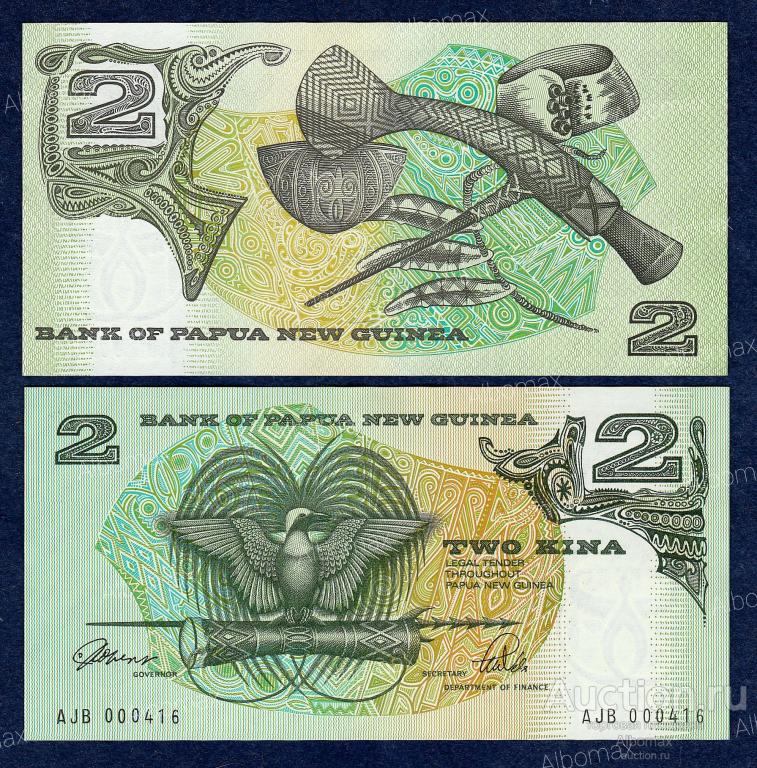Папуа-Новая Гвинея 2 кина 1989-1991 год ПРЕСС UNC