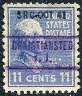 США 1940-е Виргинские острова (бывшая Датская Вест-Индия) надпечатка (предварительное гашение)