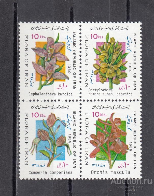 IRAN   ИРАН   Флора Цветы Сцепка  1989  Сост**  MNH