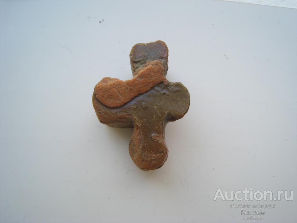 Старинный керамический крестик / крест керамика