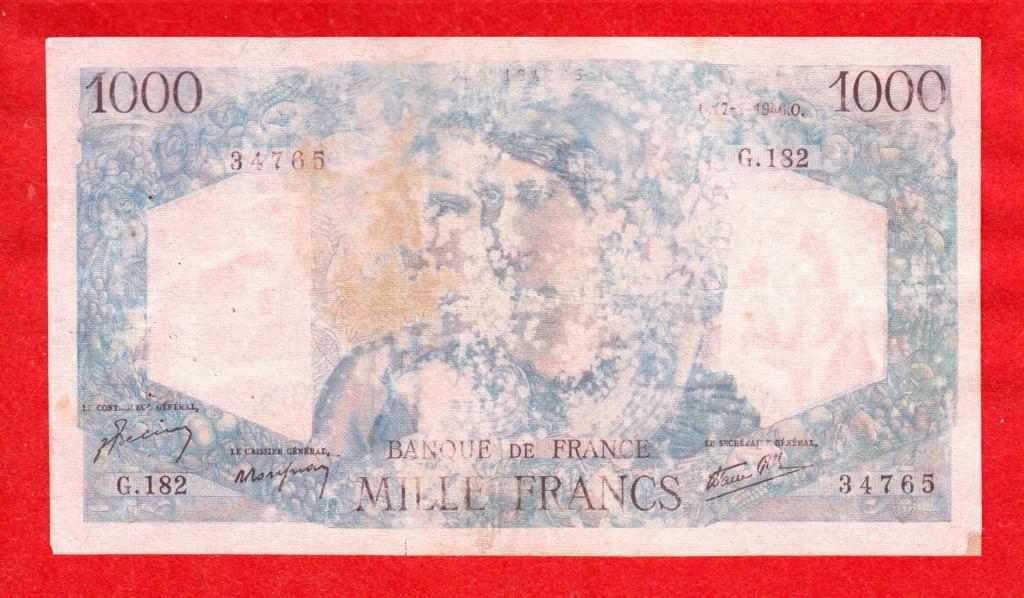 Франция, 1000 франков, 17.01.1946, подписи Belin, Rousseau, Favre-Gilly, 34765, РЕДКИЕ
