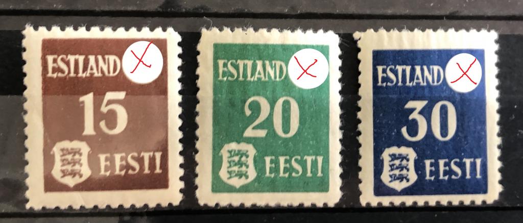 Третий Рейх. Оккупация Эстонии 1941 №1-3 MNH.Люкс