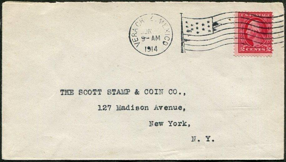 Мексика 1914 Веракрус шт. VERACRUZ MEXICO флаг американская оккупация Мексиканская революция ⇒ США