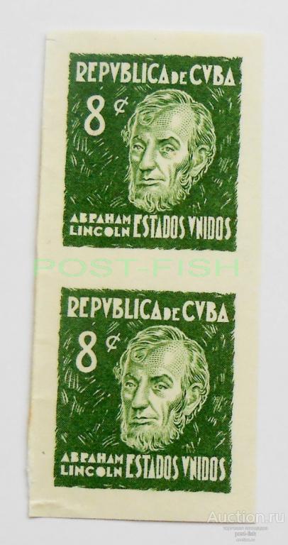 КУБА 1937 год Mi# 141 б/з сцепка ПРЕЗИДЕНТ США ЛИНКОЛЬН **