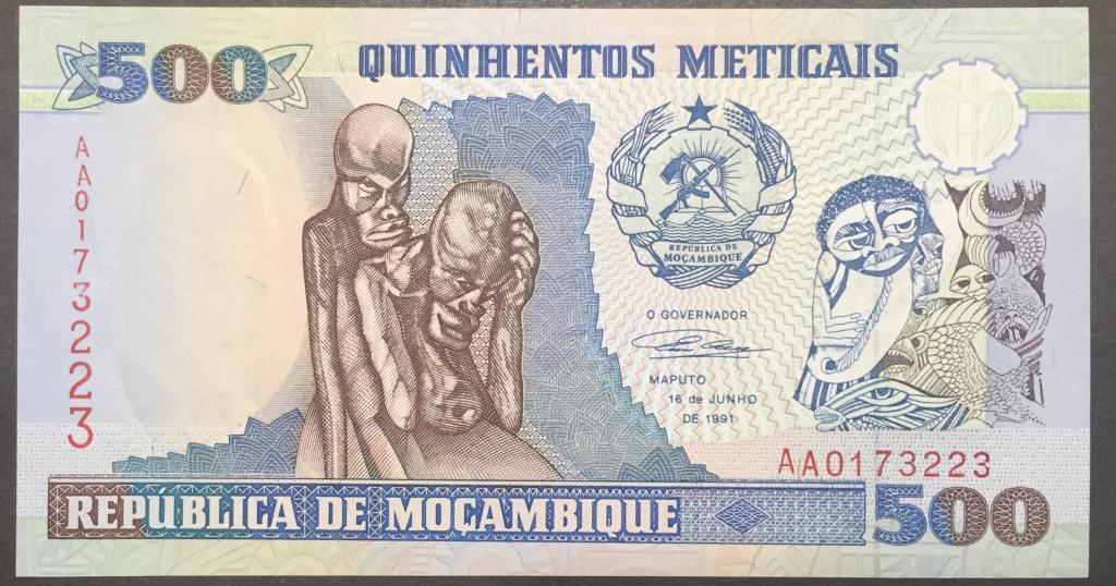 500 метикаль 1991 год АА 0173223 Мозамбик стартовая серия