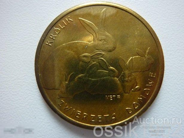 Польша. Выпуск воеводств. Монетовидный жетон. Кролики. Оригинал.  MKI 