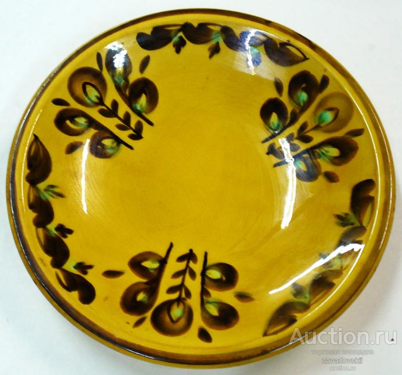 Обливная керамика. Тарелка/блюдо/сухарница. ЗиК. Конаково. СССР