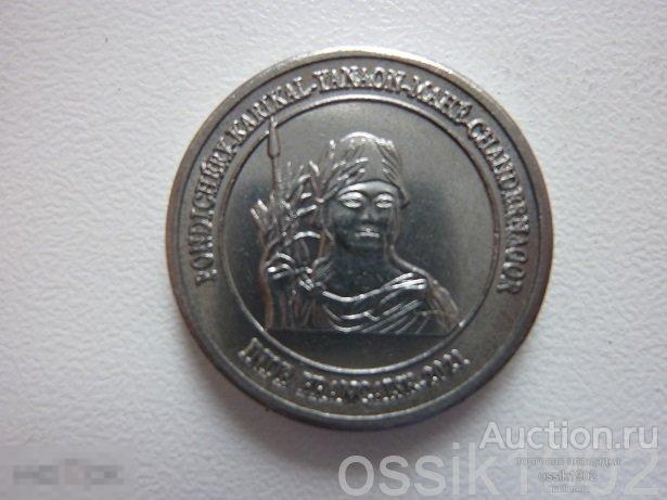 Французская Индия. 1/2 анна 2021г. Оригинал. UNC. Редкая! NIK 