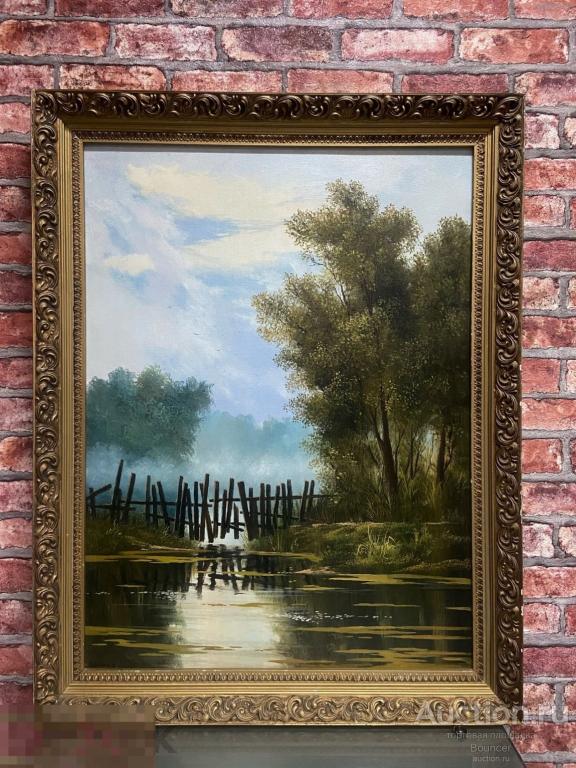 Картина "Живописный пейзаж". Холст, масло. Деревянная рама. Куранаков В