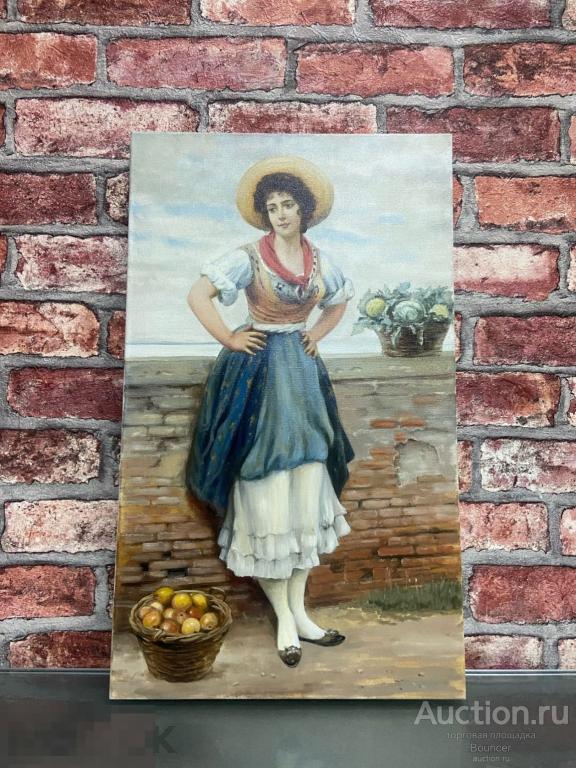 Картина "Венецианская девушка". Холст, масло, лак. Катырева С. 2023 год