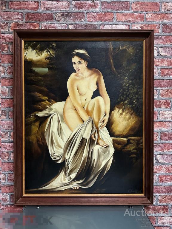 Картина "Купальщица". Холст, масло. Денисов С. 1997 год