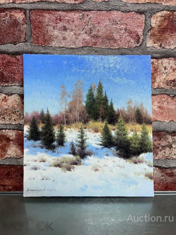 Картина &quot;Декабрь&quot;. Холст на картоне, масло. Грибенников Василий. 2023 год 