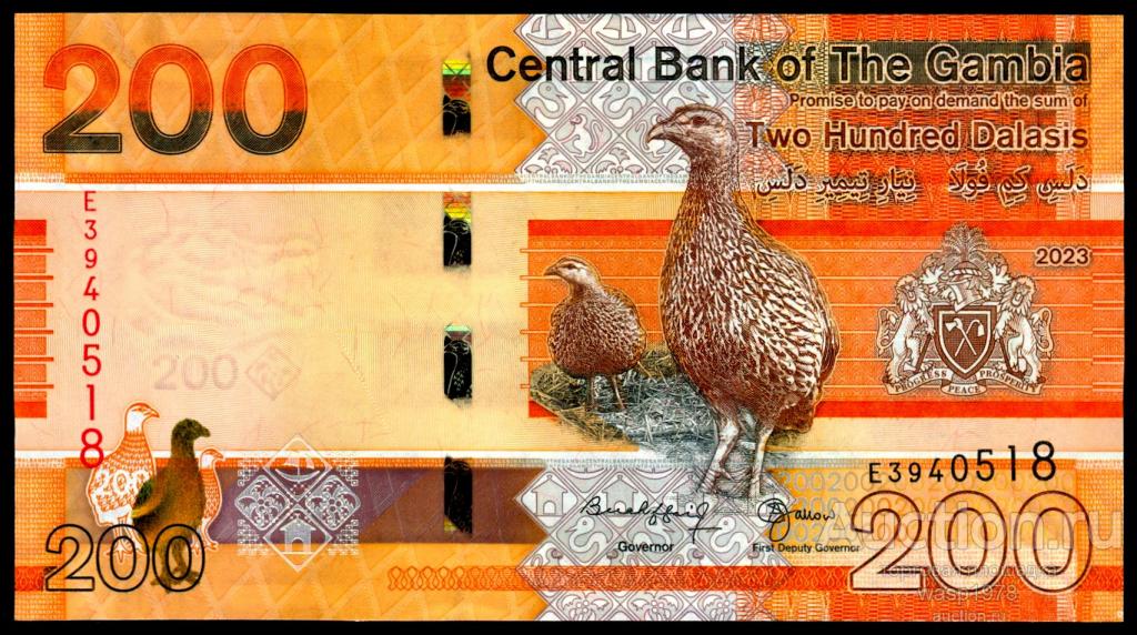 Гамбия 200 даласи 2023 пресс № 42c